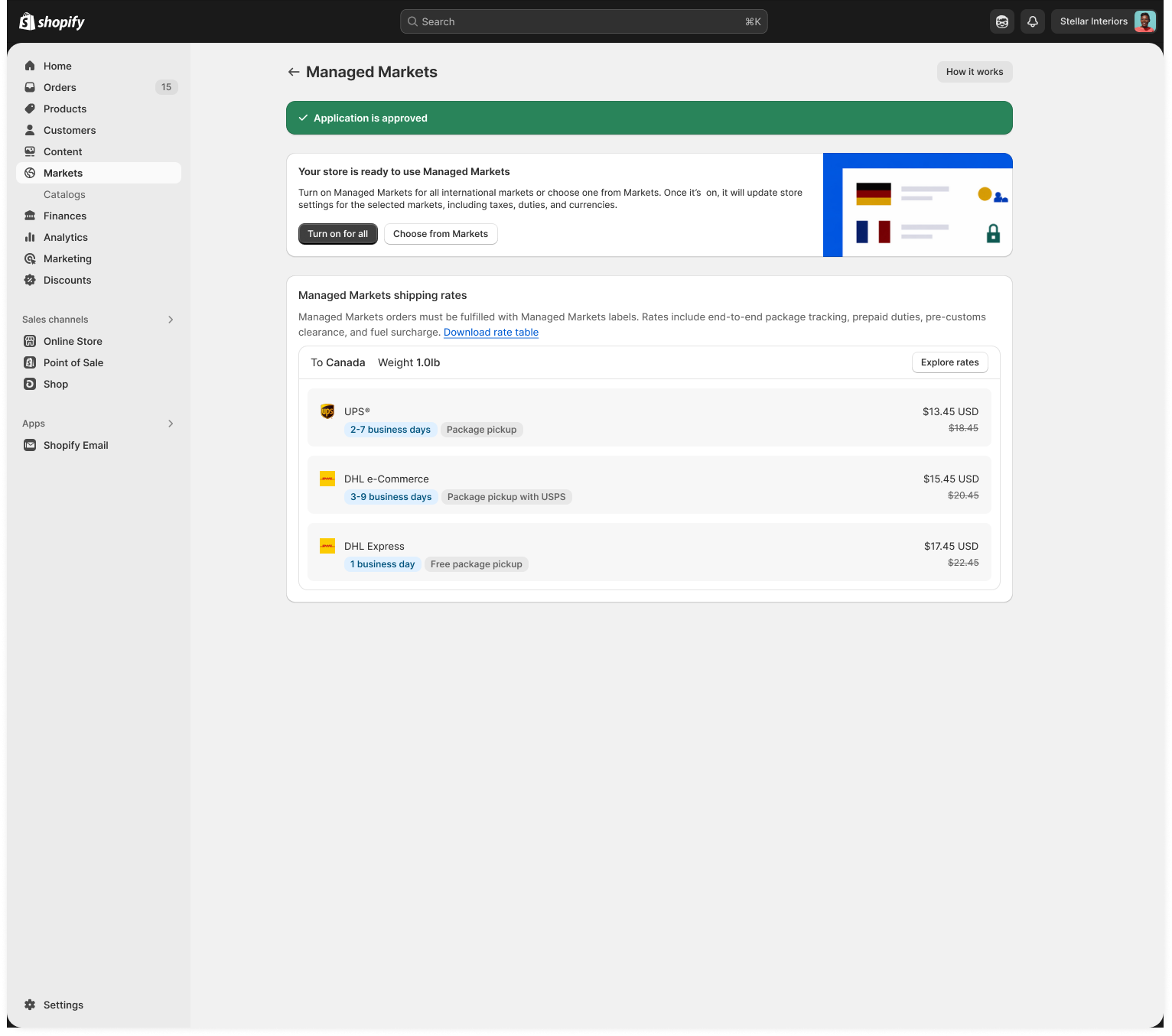 Managed Markets before state — application approved