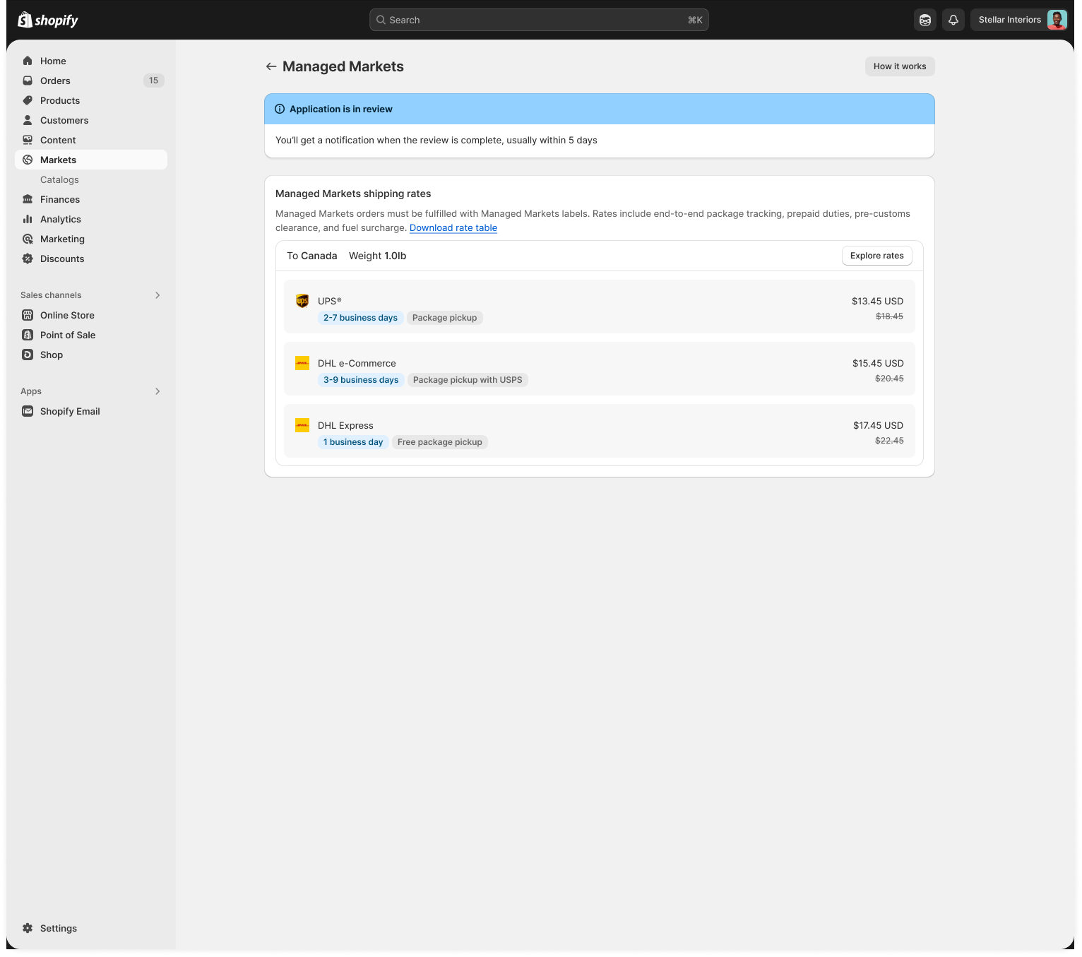 Managed Markets before state — application in review